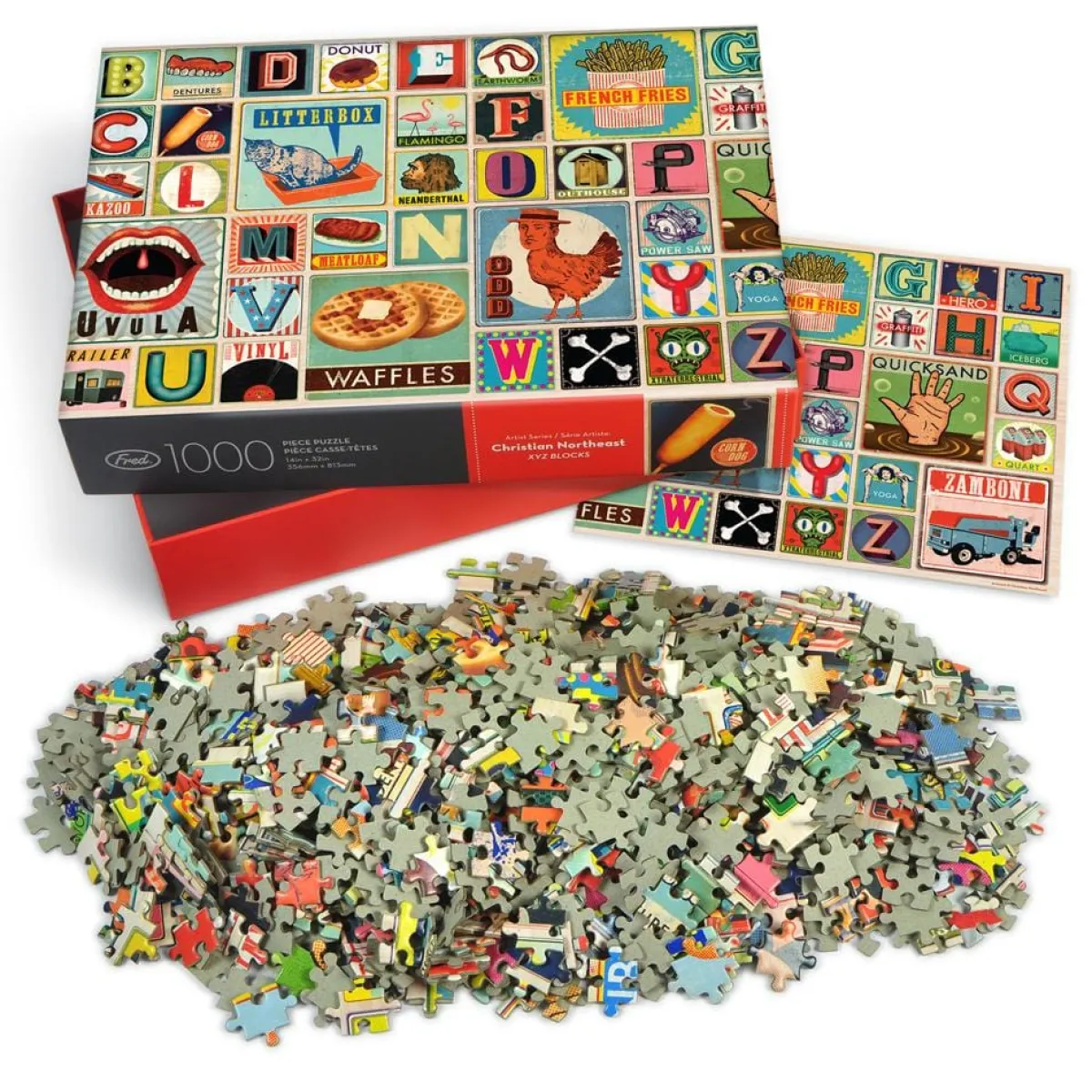 1000-Piece Puzzles>Genuine Fred 1000 PIECE PUZZLE: XYZ BLOCKS